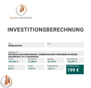 Investitionsberechnung WE 11 Wienerstr