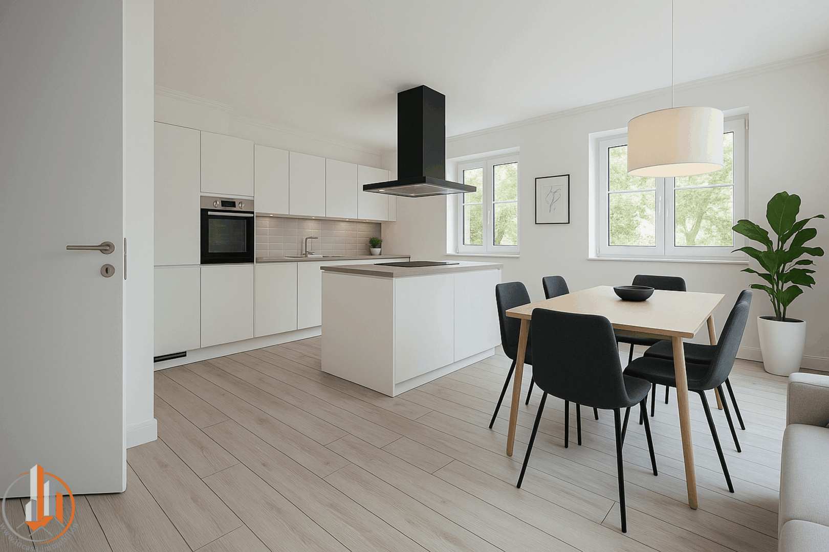 Küche im Wohnbereich mit Möbel